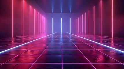 Sleek Neon Grid Background for Sophisticated Tech Product Concept Display
