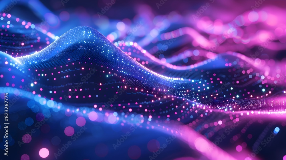 Poster Mesmerizing Neon Abstract Patterns for Tech Gadget Display Concept
