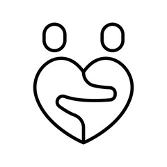 Hug icon in thin line style Vector illustration graphic design