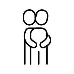 Hug icon in thin line style Vector illustration graphic design