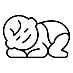 Baby icon in thin line style Vector illustration graphic design