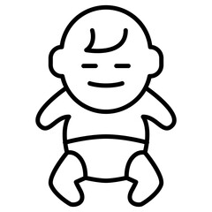 Baby icon in thin line style Vector illustration graphic design