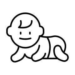 Baby icon in thin line style Vector illustration graphic design