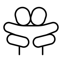 Hug icon in thin line style Vector illustration graphic design