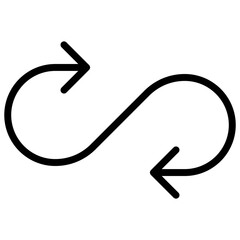 Refresh icon in thin line style Vector illustration graphic design