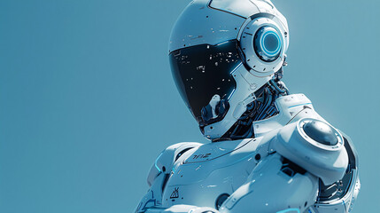 Cute little robot IP image, future technology concept artificial intelligence illustration