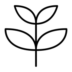 Sprout, treetop icon in thin line style Vector illustration graphic design