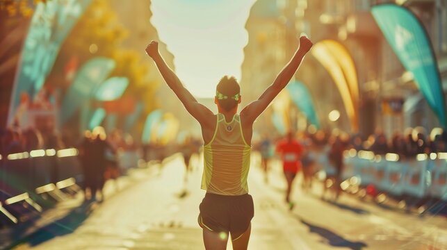 Sieg und Ersch&ouml;pfung: Marathon-Zieleinlauf