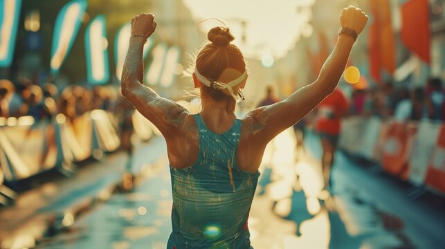 Sieg und Ersch&ouml;pfung: Marathon-Zieleinlauf