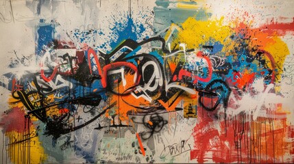 Naklejka premium Graffiti spray with abstract colors.