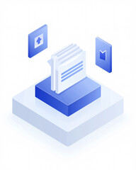 Folder 3D illustration, office commercial storage business 3D concept illustration