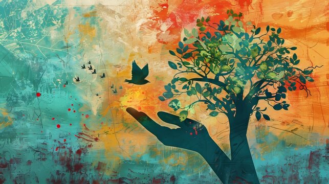 Symbolic journey from trauma to healing. struggle, resilience, and the path to recovery