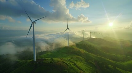 Obraz premium Sustainable Wind Energy Production Landscape