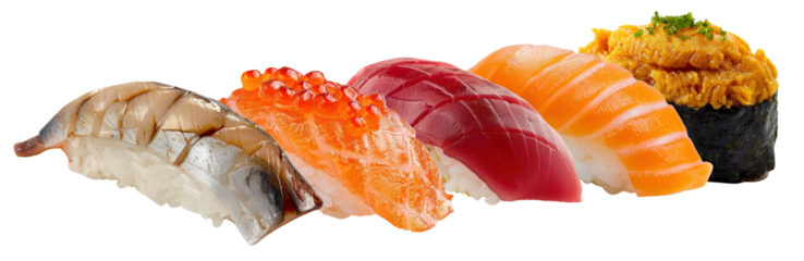 Sushis png element set on transparent background