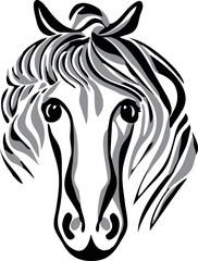 Vector of horse head on white background