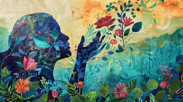 Symbolic journey. trauma to healing in images of struggle, resilience, and recovery