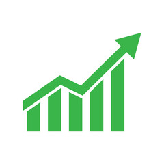 Growth arrow icon. Growth icon, business infographic icon, vector growth symbol. Growth icon isolated on white background.  Vector illustration.