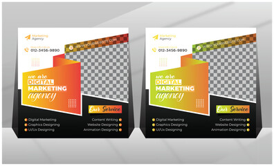 Business social media post design template collection. Usable for social media post and website ads.