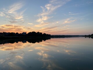 sunset over the lake