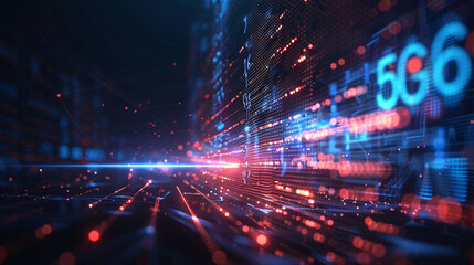 Abstract digital 5G Internet technology business PPT concept background