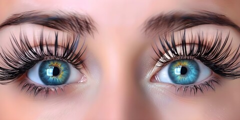 Obraz premium Showcasing the beauty and sophistication of elegant false eyelashes. Concept False Eyelashes, Beauty Enhancements, Sophisticated Glamour, Eyelash Accessories