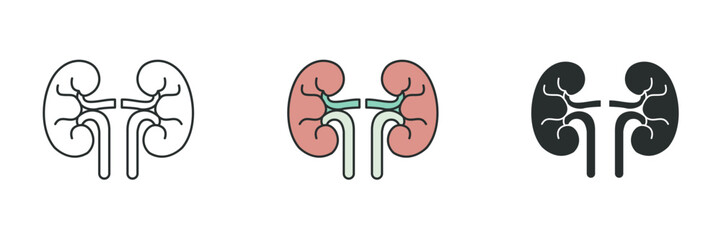 Kidneys Icon. Medical or Healthcare theme symbol vector illustration isolated on white background