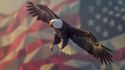 Obraz premium low poly bald eagle 