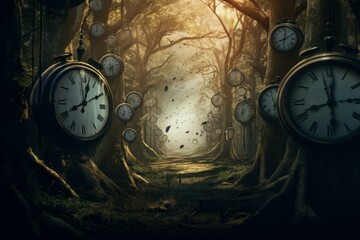 Dependable Time concept clock alarm. Old party. Generate Ai