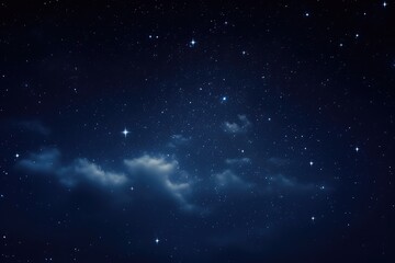 Obraz premium Beautiful starry night sky. Evening panorama in blue tones