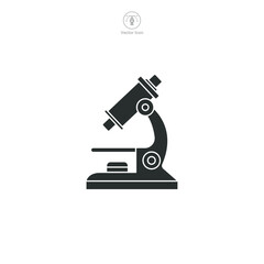 Microscope Icon. Medical or Healthcare theme symbol vector illustration isolated on white background