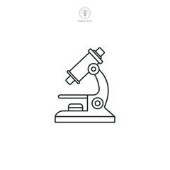 Microscope Icon. Medical or Healthcare theme symbol vector illustration isolated on white background