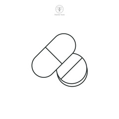 Pill or Capsule Icon. Medical or Healthcare theme symbol vector illustration isolated on white background
