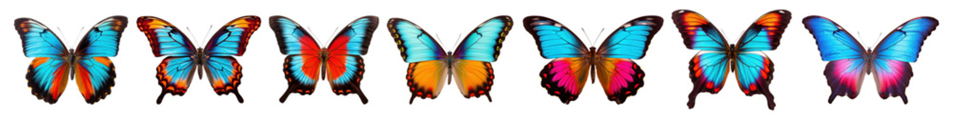 Obraz premium Butterfly png element set on transparent background