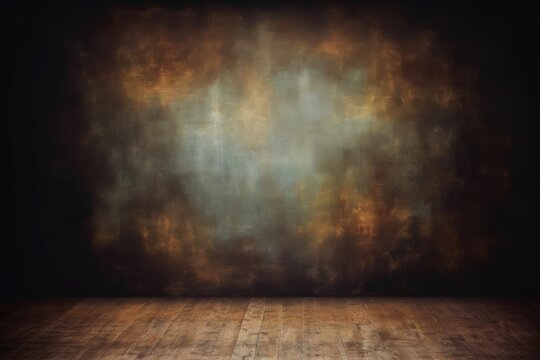 Dark old hand painted muslin studio backdrop