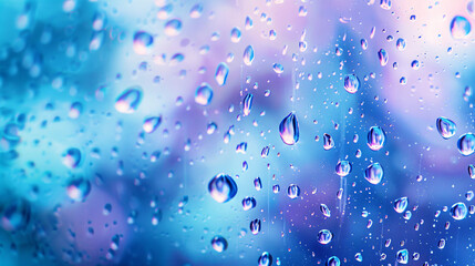 Beautiful large transparent water drops or rain water