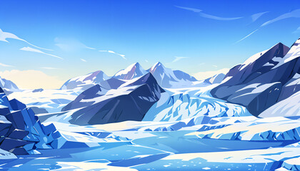 Expansive Glacier Landscape Vector Art Background