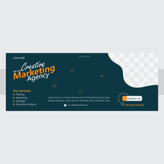 A modern email signature or Facebook cover design. 