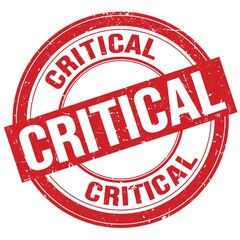 CRITICAL text written on red round stamp sign