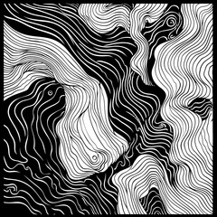 Organic Line Drawing: Abstract Hand-Drawn Outline Background with Simple and Fluid Forms