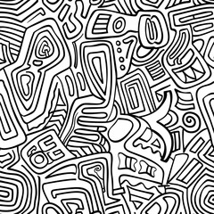 Abstract Hand-Drawn Outline: Background with Organic Shapes and Simple Lines