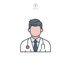 Fototapeta premium Doctor Icon. Medical or Healthcare theme symbol vector illustration isolated on white background