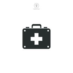This First Aid Box Icon. Medical or Healthcare theme symbol vector illustration isolated on white background