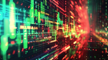 Abstract financial graph with up trend line candlestick chart in stock market