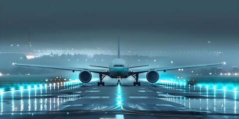 A passenger plane preparing for takeoff. Concept Aviation, Aerospace, Air Travel, Departure, Flight Operations