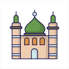 minaret icon with white background vector stock illustration