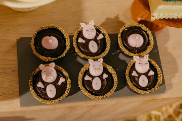 Birthday party decorations for a one-year-old.