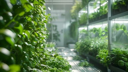 Lush Hydroponic Greenhouse Showcasing Sustainable Agricultural Innovations for Environmental Conservation