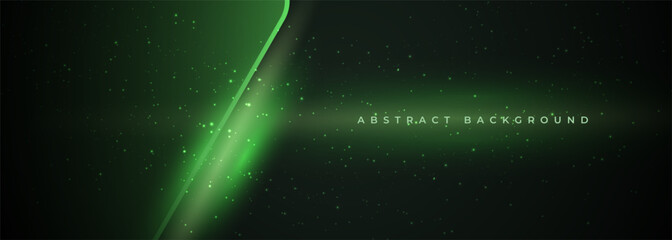 Dark green 3d vector abstract technology background with sparks. © Biod