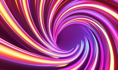 Fototapeta premium Radiant neon wave wallpaper featuring smooth, glowing swirls 