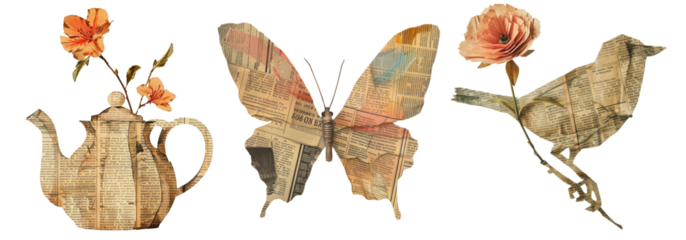 Ephemera paper png on transparent background